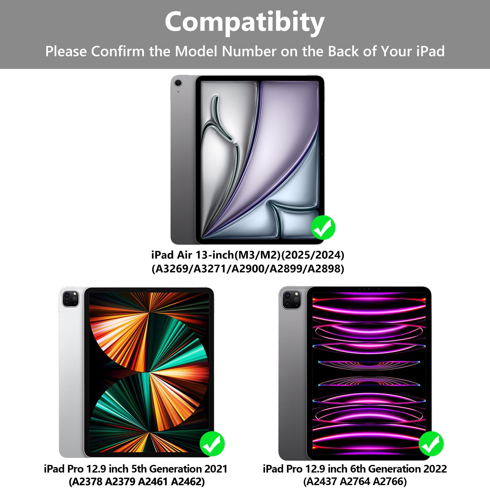 Amazon.com: TQQ for iPad Air 13-inch (M3/M2, 2025/2024) & Pro 12.9